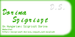 dorina szigriszt business card